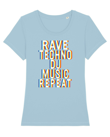 Rave Techno DJ Music Repeat Sky Blue