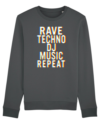 Rave Techno DJ Music Repeat Anthracite