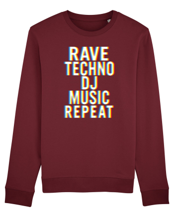 Rave Techno DJ Music Repeat Burgundy