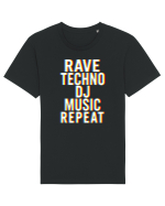 Rave Techno DJ Music Repeat Tricou mânecă scurtă Unisex Rocker