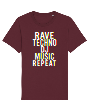 Rave Techno DJ Music Repeat Burgundy