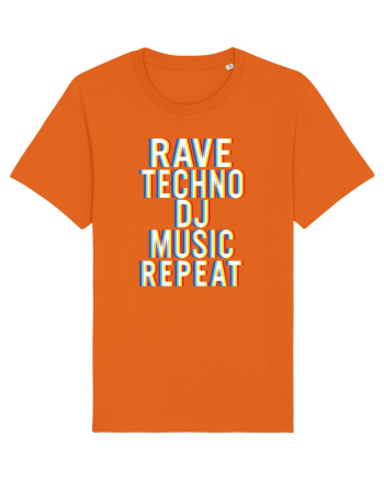 Rave Techno DJ Music Repeat Bright Orange