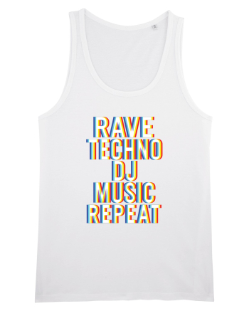 Rave Techno DJ Music Repeat White