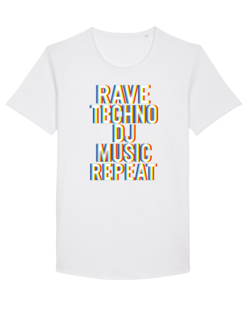 Rave Techno DJ Music Repeat White