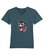 Pink Punk -lizard 1 Tricou mânecă scurtă guler V Bărbat Presenter