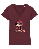 Pink Punk -lizard 3 Tricou mânecă scurtă guler V Damă Evoker