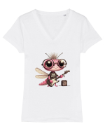 Pink Punk -dragonfly 1 Tricou mânecă scurtă guler V Damă Evoker