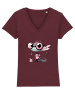 Pink Punk -dragonfly 2 Tricou mânecă scurtă guler V Damă Evoker