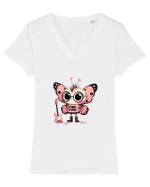 Pink Punk -butterfly 1 Tricou mânecă scurtă guler V Damă Evoker