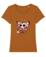 Pink Punk -butterfly 1 Tricou mânecă scurtă guler larg fitted Damă Expresser