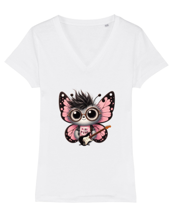 Pink Punk -butterfly 2 White