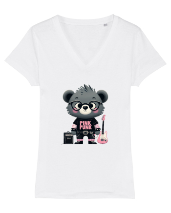 Pink Punk -gray bear 1 White