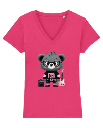 Pink Punk -gray bear 1 Raspberry