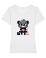 Pink Punk -gray bear 1 Tricou mânecă scurtă guler larg fitted Damă Expresser