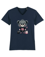 Pink Punk -gray bear 1 Tricou mânecă scurtă guler V Bărbat Presenter