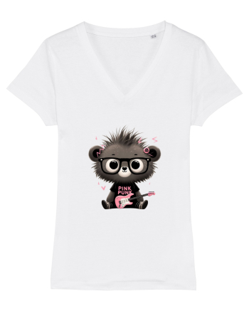 Pink Punk -gray bear 2 White