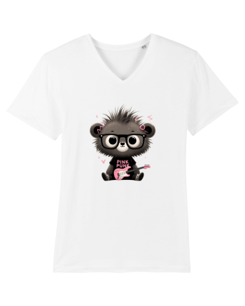 Pink Punk -gray bear 2 White