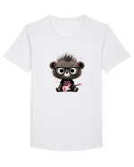 Pink Punk -gray bear 2 Tricou mânecă scurtă guler larg Bărbat Skater