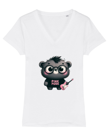 Pink Punk -gray bear 3 White