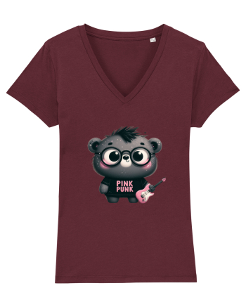 Pink Punk -gray bear 3 Burgundy