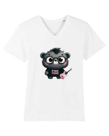 Pink Punk -gray bear 3 White