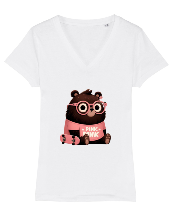 Pink Punk -gray bear 4 White