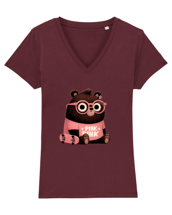 Pink Punk -gray bear 4 Burgundy