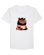 Pink Punk -gray bear 4 Tricou mânecă scurtă guler larg Bărbat Skater