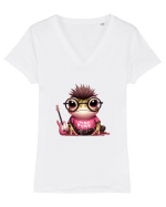 Pink Punk -green toad 3 Tricou mânecă scurtă guler V Damă Evoker