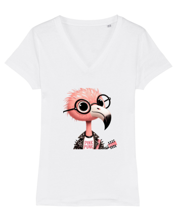 Pink Punk -pink flamingo 1 White