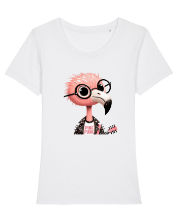 Pink Punk -pink flamingo 1 White
