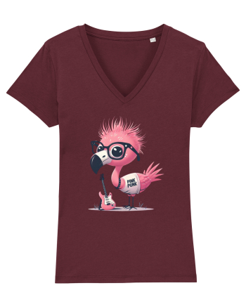 Pink Punk -pink flamingo 2 Burgundy