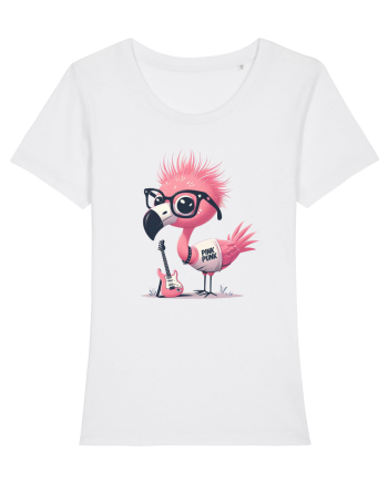 Pink Punk -pink flamingo 2 White