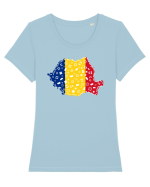 Romania, Tara mea! Tricou mânecă scurtă guler larg fitted Damă Expresser