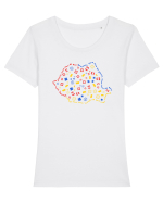 Harta ROmania Tricou mânecă scurtă guler larg fitted Damă Expresser