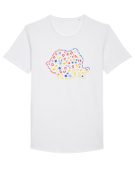 Harta ROmania Tricou mânecă scurtă guler larg Bărbat Skater