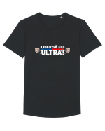 Liber sa fiu Ultra Rosu Albastru Tricou mânecă scurtă guler larg Bărbat Skater