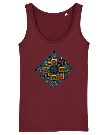 ABSTRACT GEOMETRIC 2 Burgundy