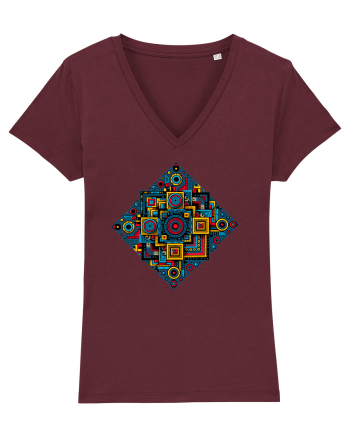 ABSTRACT GEOMETRIC 2 Burgundy