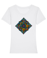 ABSTRACT GEOMETRIC 2 Tricou mânecă scurtă guler larg fitted Damă Expresser