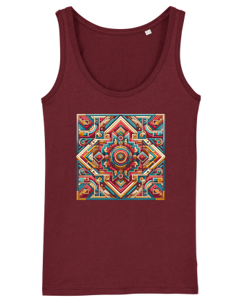 ABSTRACT GEOMETRIC 3 Burgundy