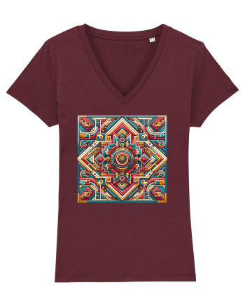 ABSTRACT GEOMETRIC 3 Burgundy
