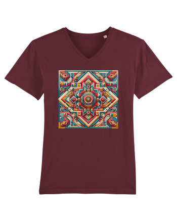 ABSTRACT GEOMETRIC 3 Burgundy