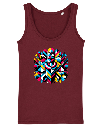 ABSTRACT GEOMETRIC MINIMALIST 1 Burgundy