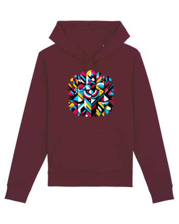 ABSTRACT GEOMETRIC MINIMALIST 1 Burgundy