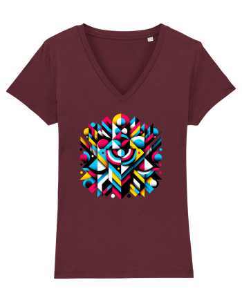 ABSTRACT GEOMETRIC MINIMALIST 1 Burgundy
