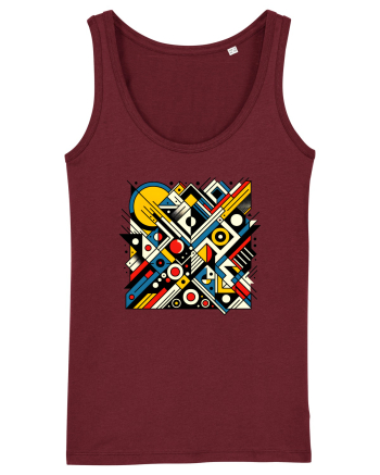 ABSTRACT GEOMETRIC MINIMALIST 2 Burgundy
