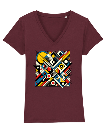 ABSTRACT GEOMETRIC MINIMALIST 2 Burgundy