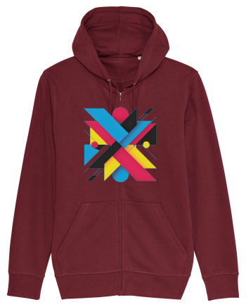 ABSTRACT GEOMETRIC MINIMALIST 3 Burgundy