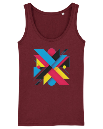 ABSTRACT GEOMETRIC MINIMALIST 3 Burgundy